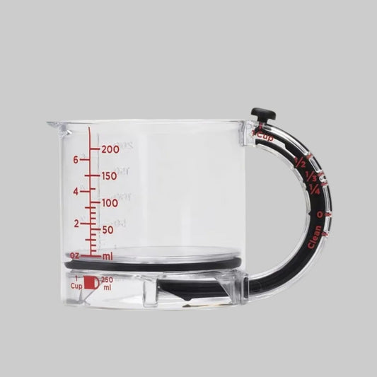 4-IN-1 Measuring Cup Adjustable Multifunctional Measuring Cup with Scraper-Style Seal Base Kitchen Cube Cups Tools for Cooking